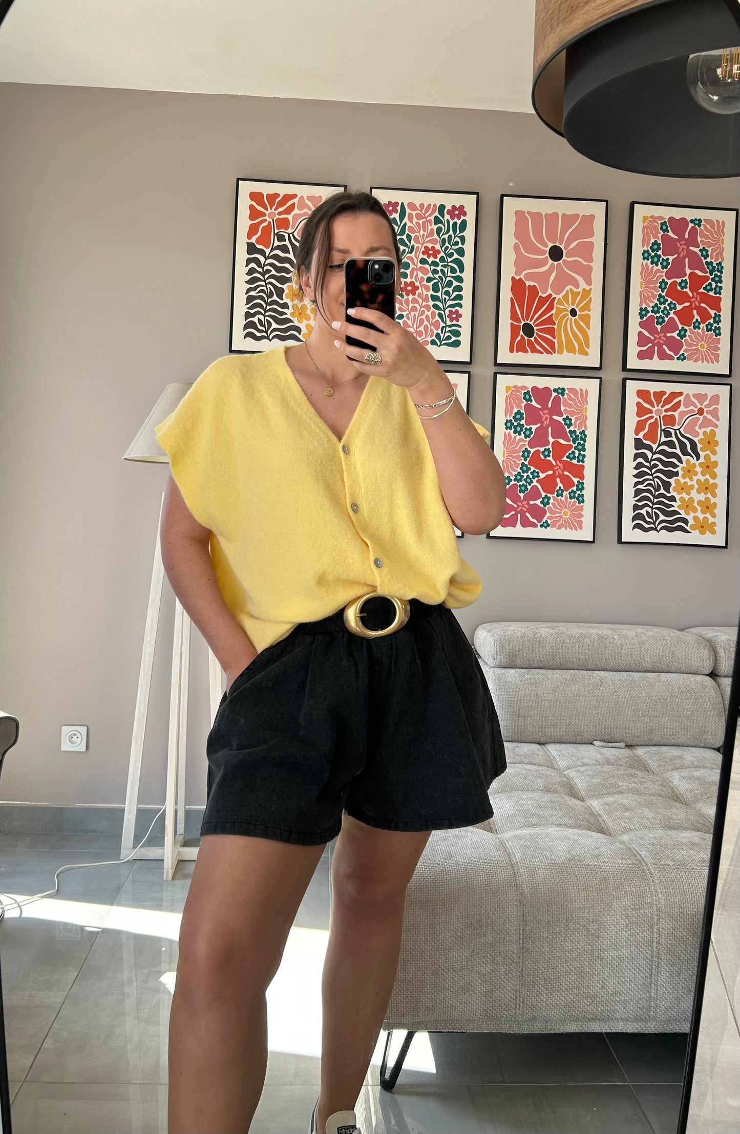 Gilet sans manches jaune Maia