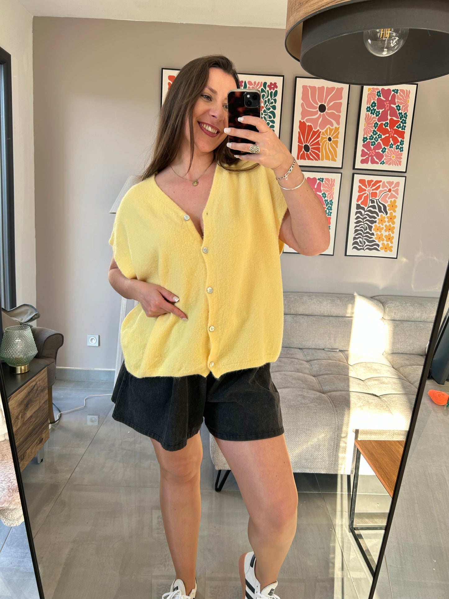 Gilet sans manches jaune Maia