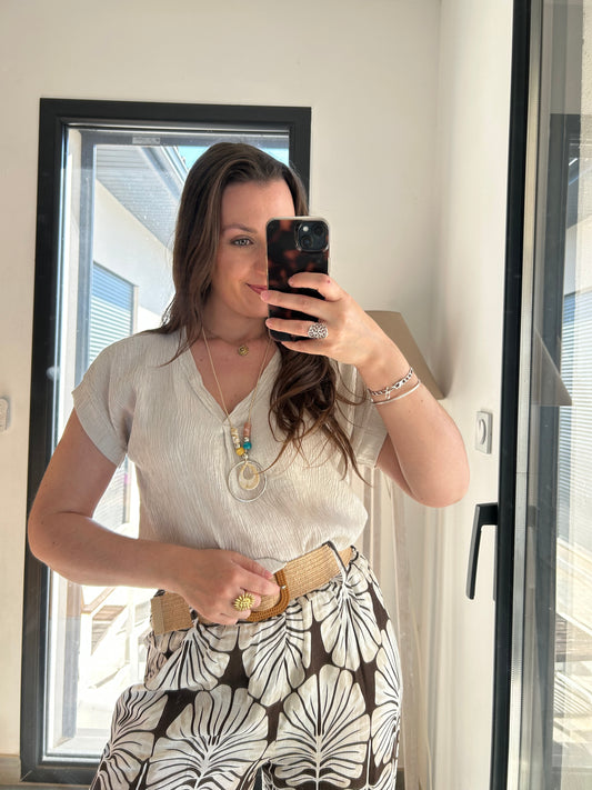 Top texturé Anna beige