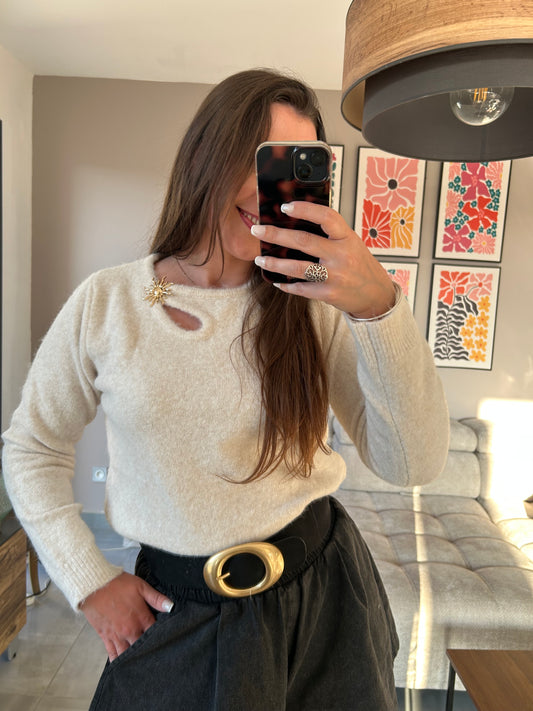 Pull soleil beige