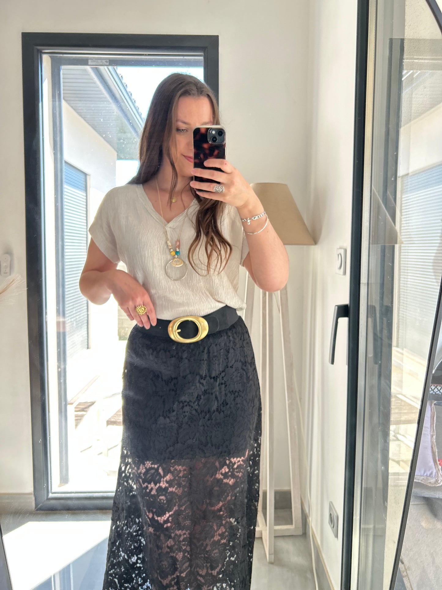 Jupe en dentelle Laura Noire