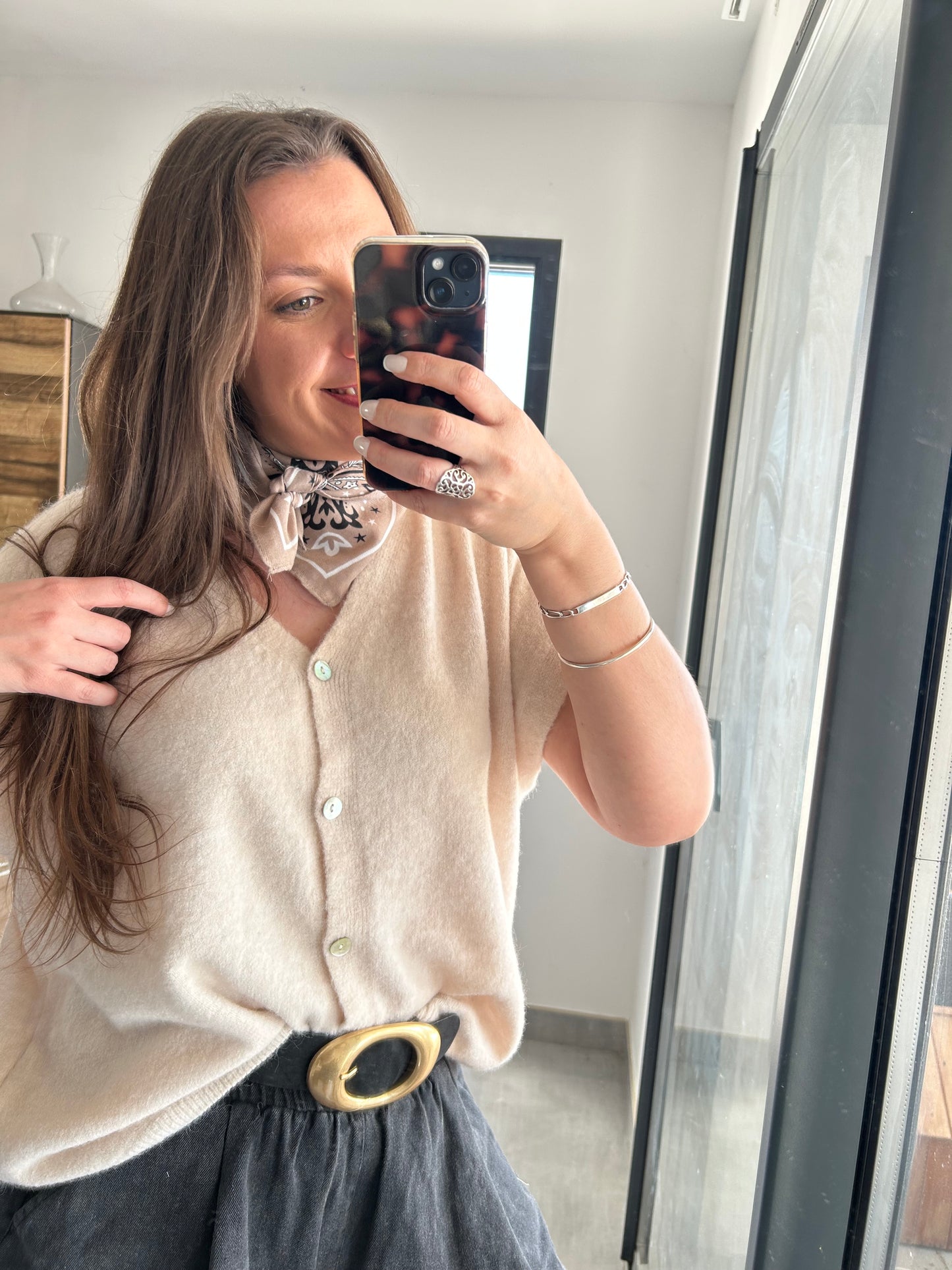 Gilet sans manches Maia beige