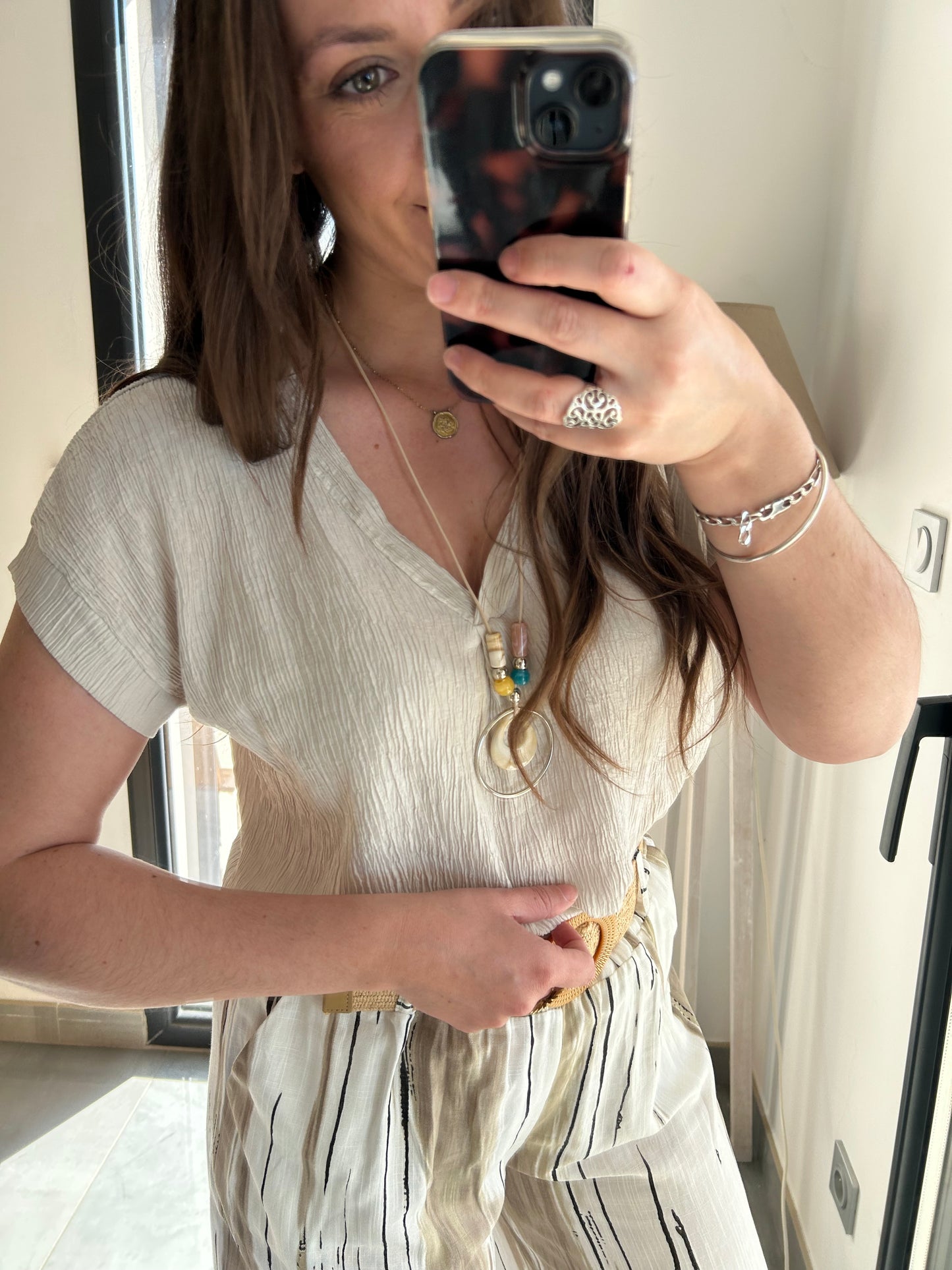 Top texturé Anna beige