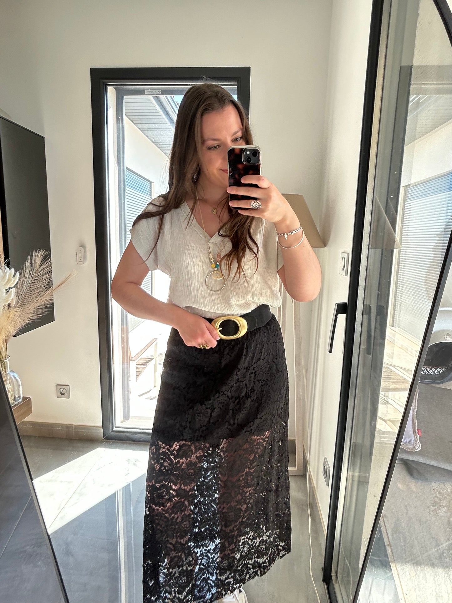Jupe en dentelle Laura Noire