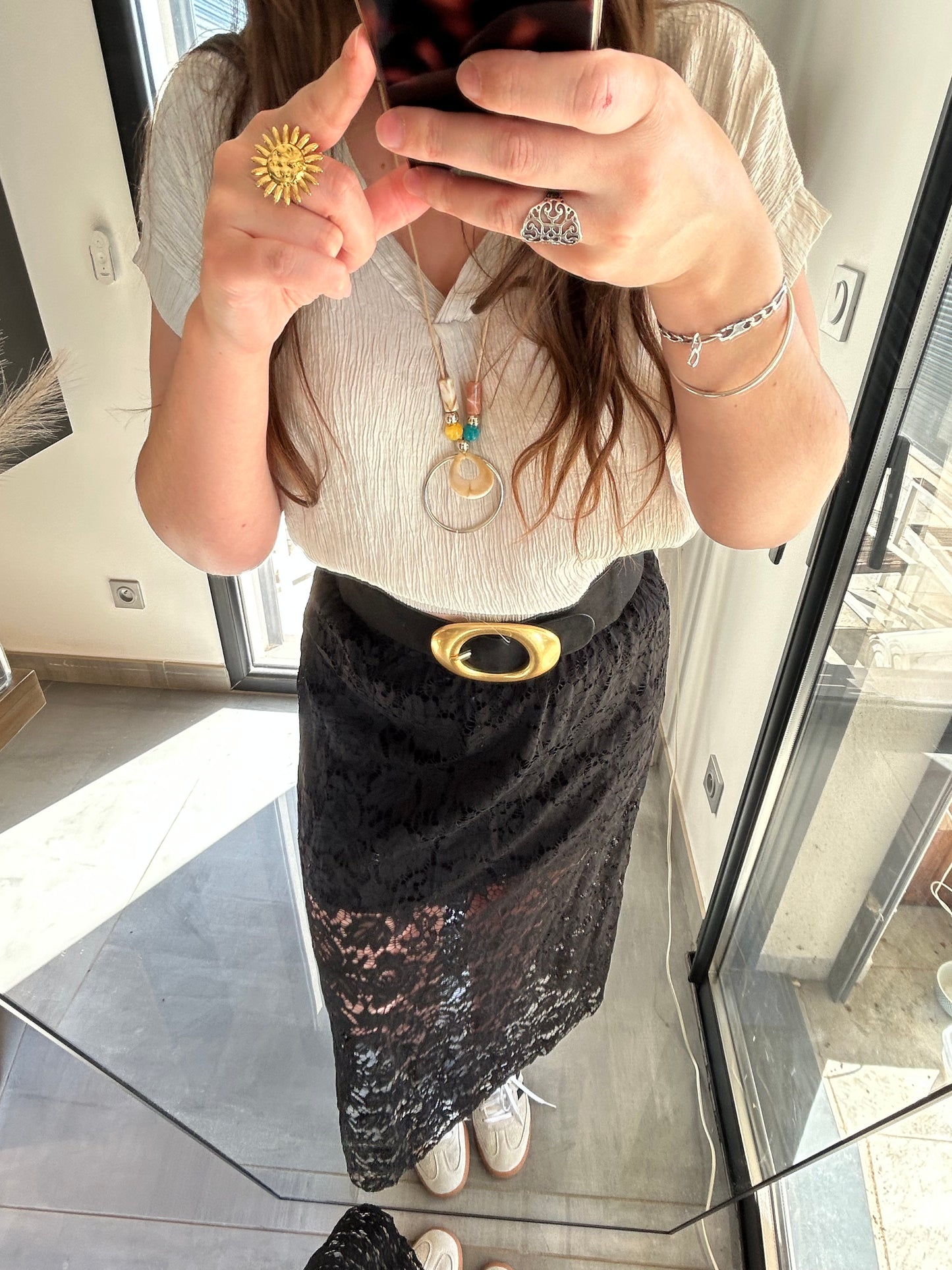 Jupe en dentelle Laura Noire