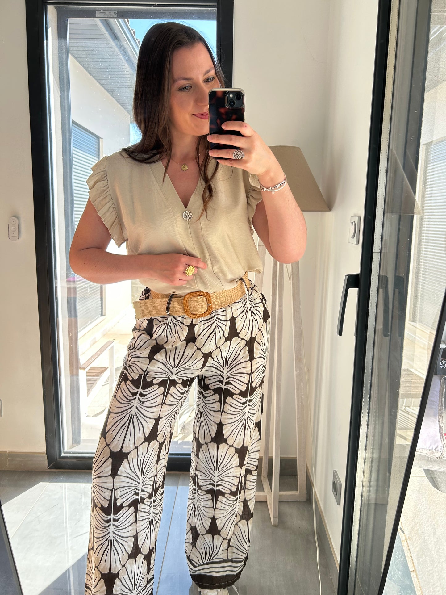 Pantalon fluide Alba Chocolat