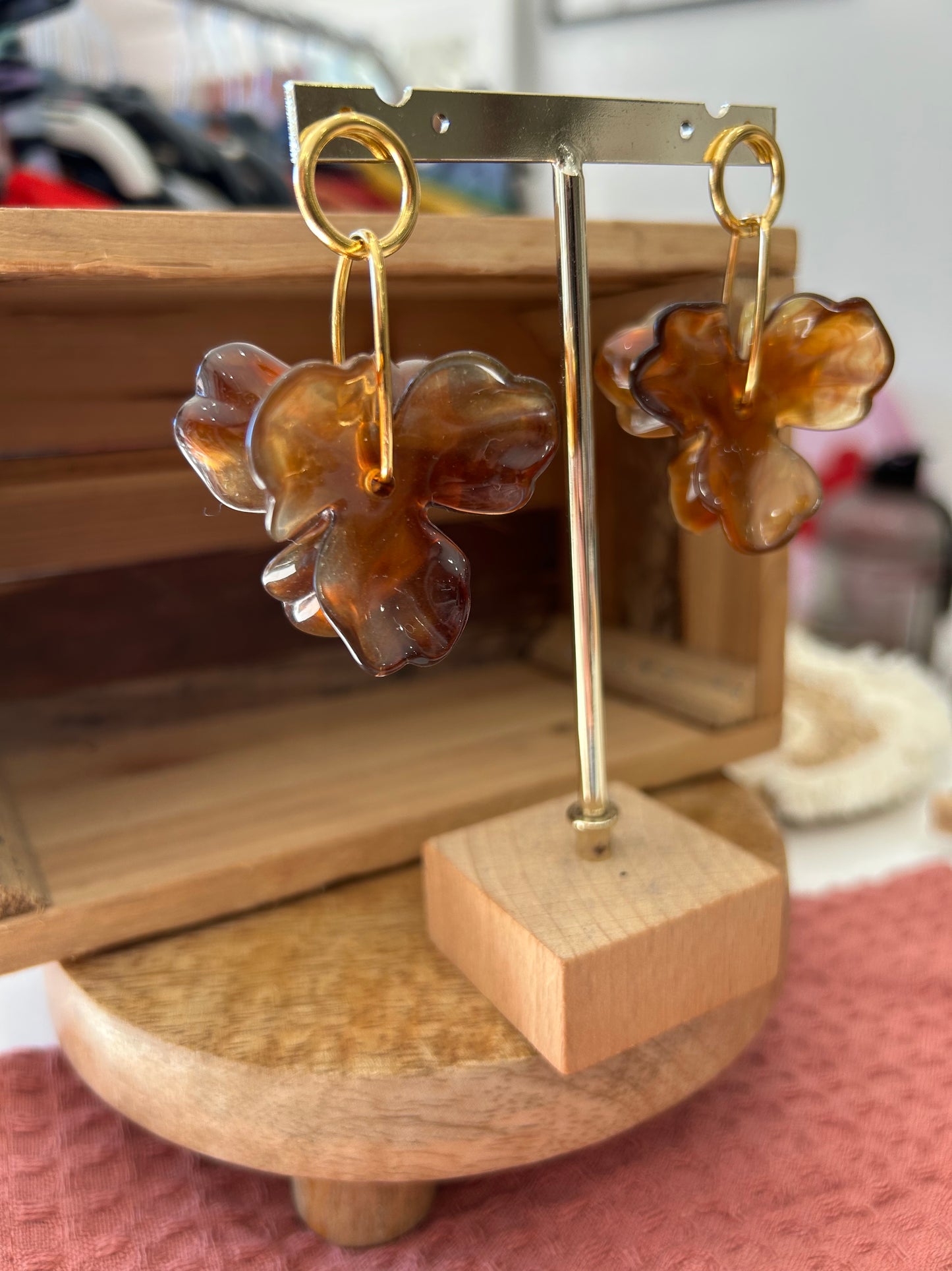 Boucles d’oreilles Solange camel