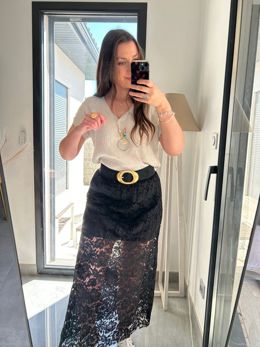Jupe en dentelle Laura Noire