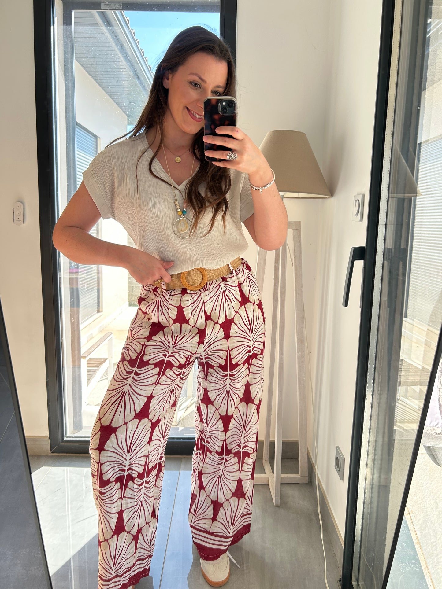 Pantalon fluide Alba Bordeaux