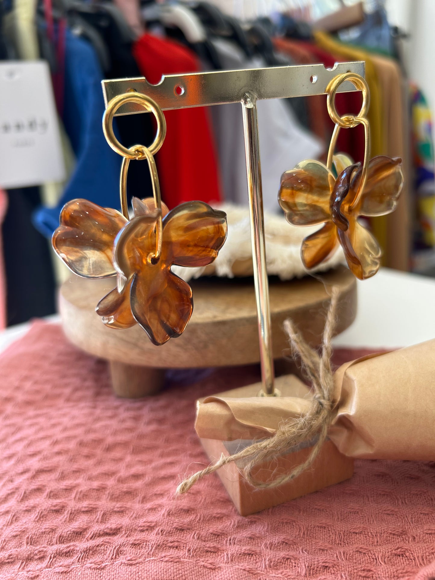 Boucles d’oreilles Solange camel