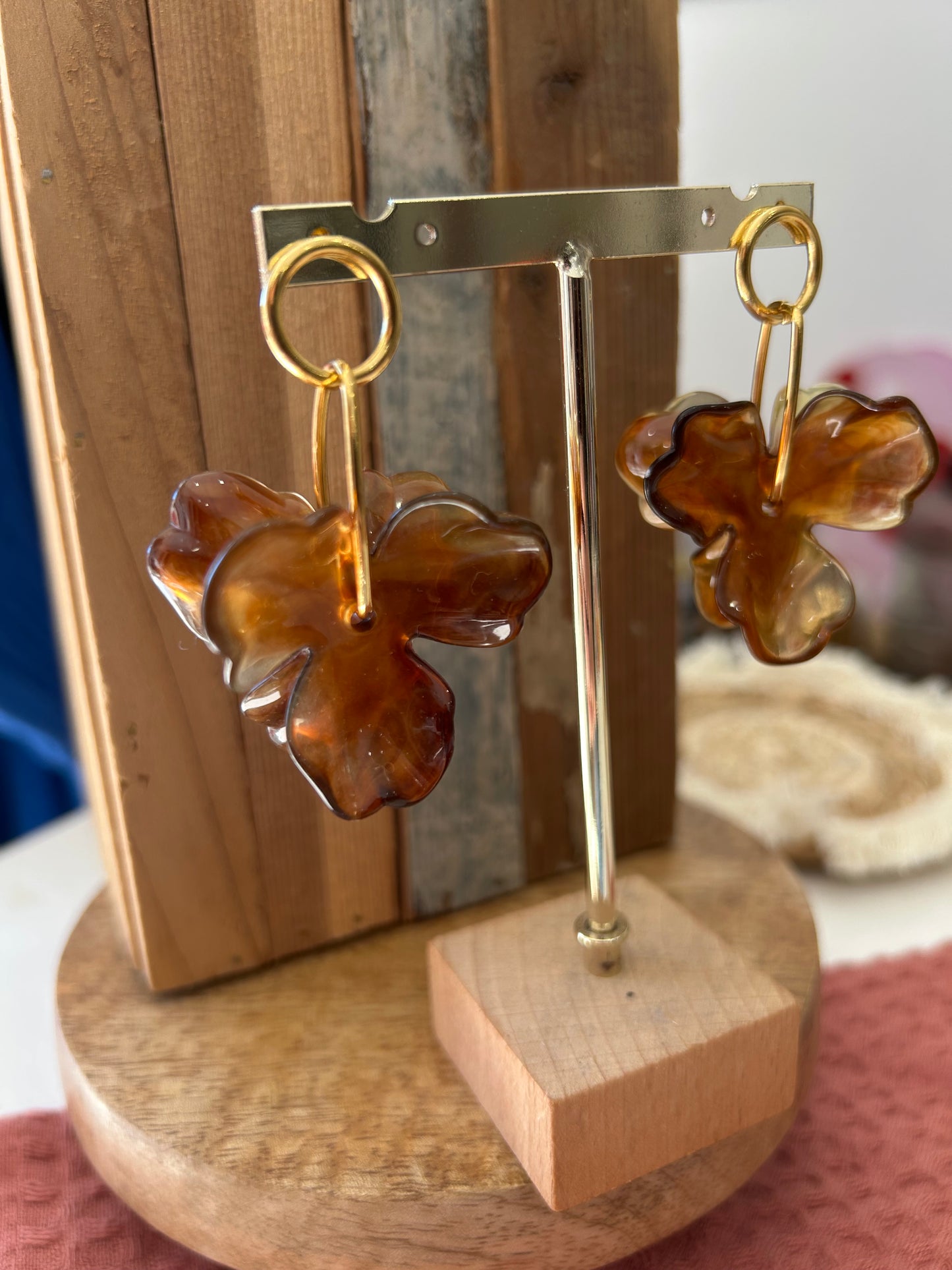 Boucles d’oreilles Solange camel