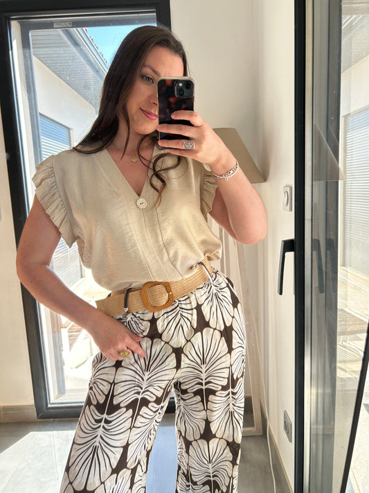 Pantalon fluide Alba Chocolat