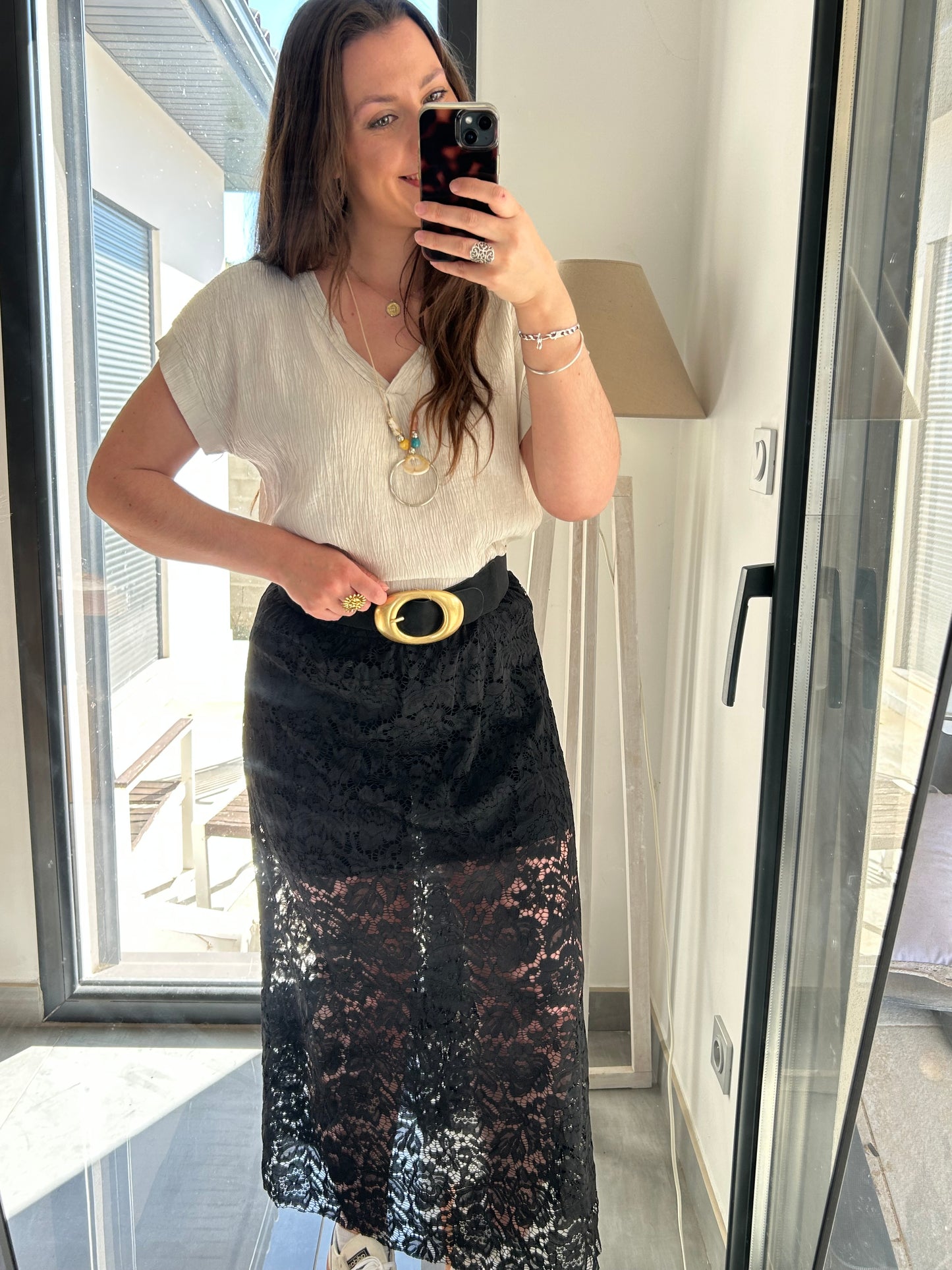 Jupe en dentelle Laura Noire