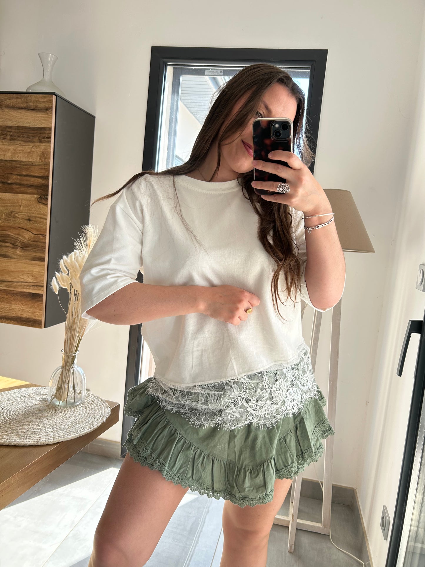 Jupe short Elsa kaki