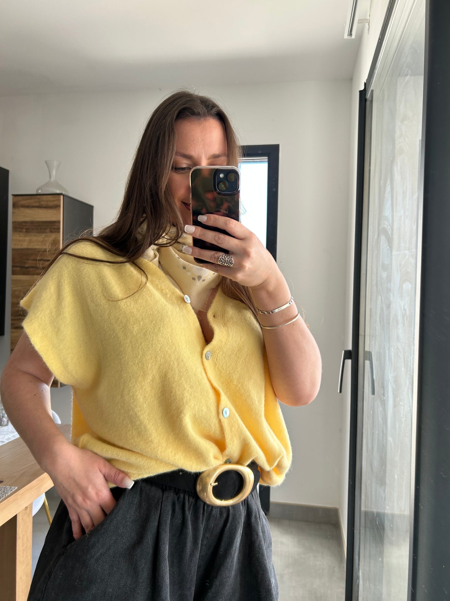 Gilet sans manches jaune Maia