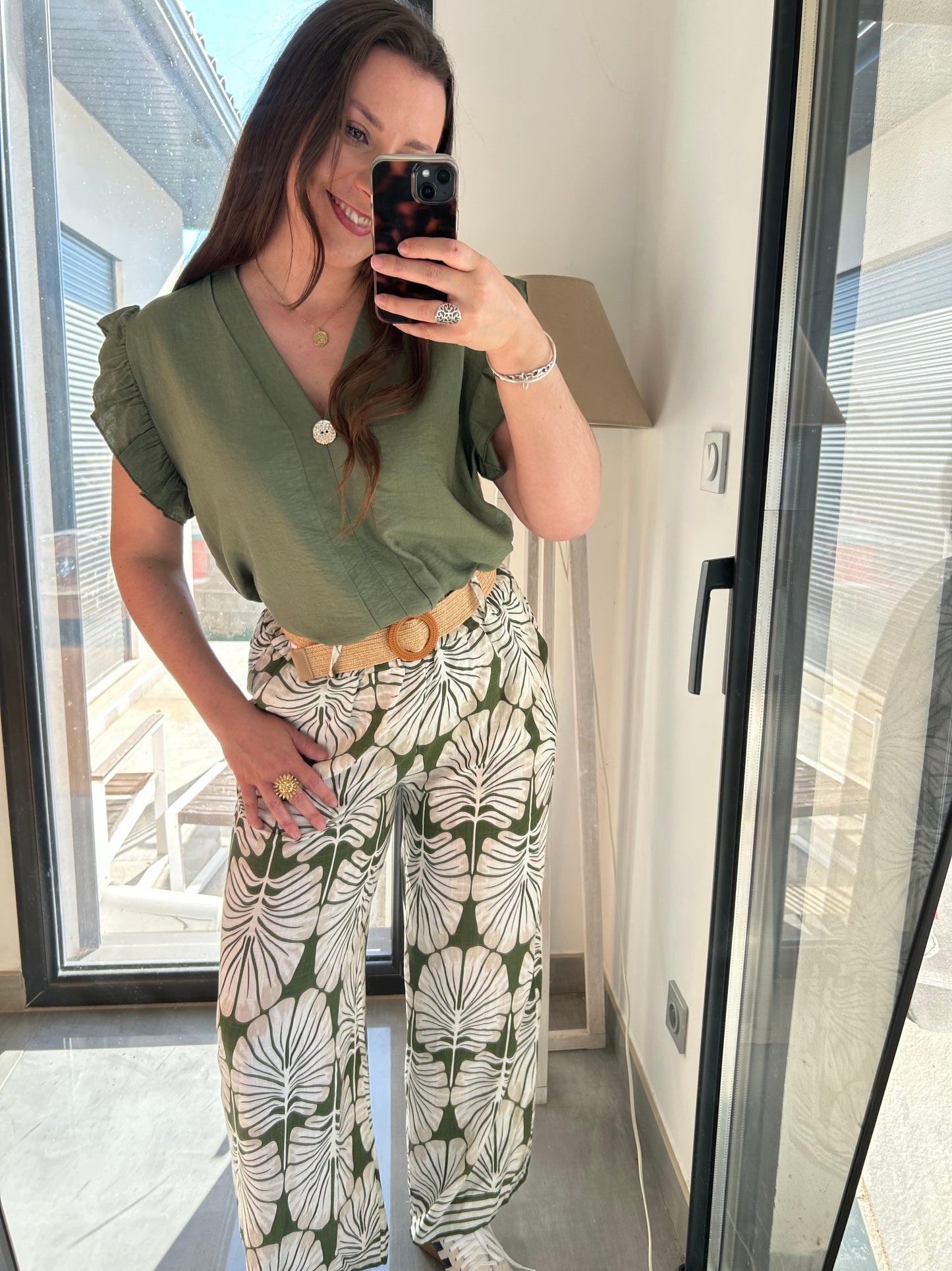 Pantalon fluide Alba kaki