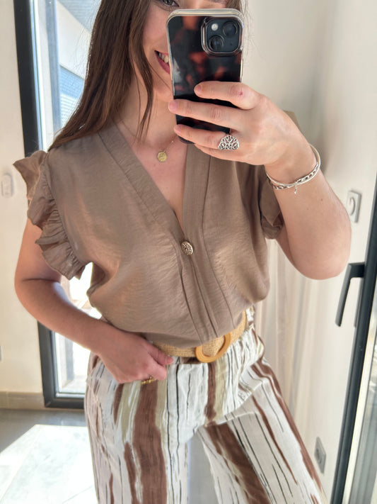 Top fluide Mona taupe