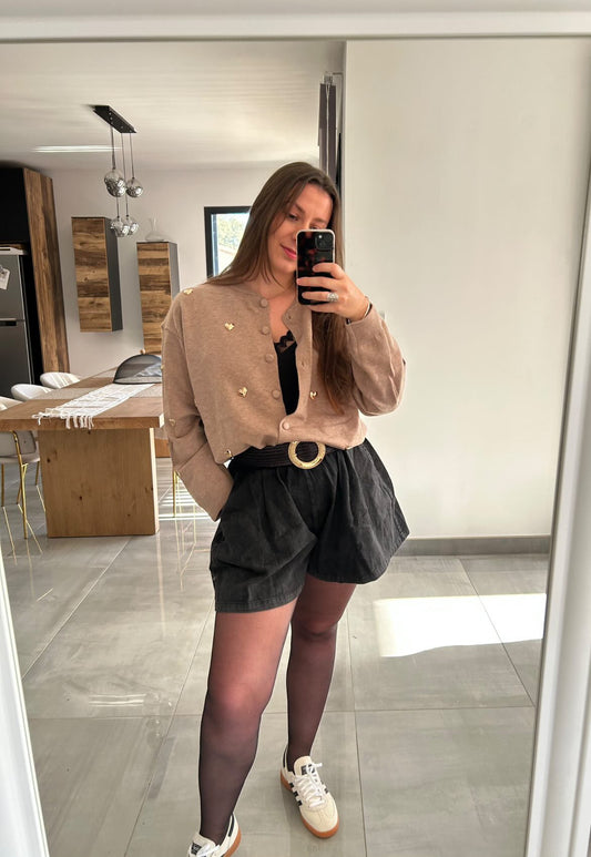 Gilet coeurs dorés